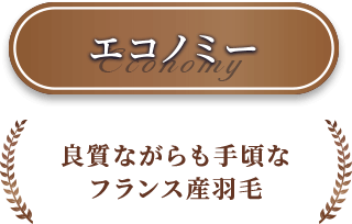 エコノミー 良質ながらも手頃な フランス産羽毛