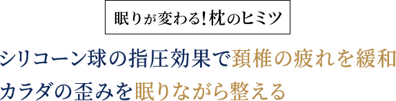 眠りが変わる枕のヒミツ シリコーン球の指圧効果で頚椎の疲れを緩和 カラダの歪みを眠りながら整える